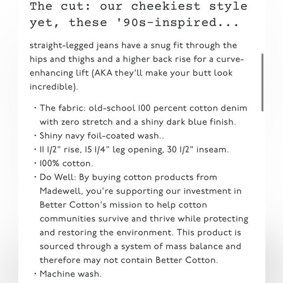 NWT Madewell The '90s Straight Jean inMidnight Blue Foil pants size 25 - Picture 4 of 7